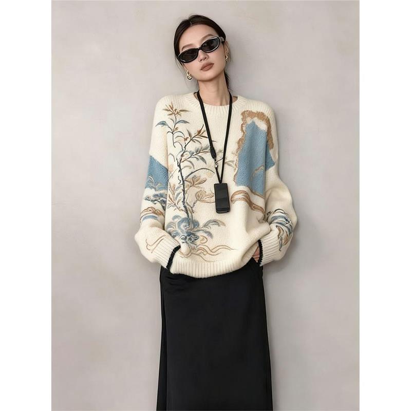新中式女装国风毛衣气质高级感超好看针织内搭上衣女2025秋季新款