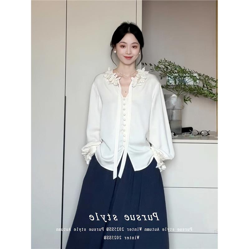 怒推！外贸单品质，设计感高级衬衫女秋季气质休闲长袖衬衣外套