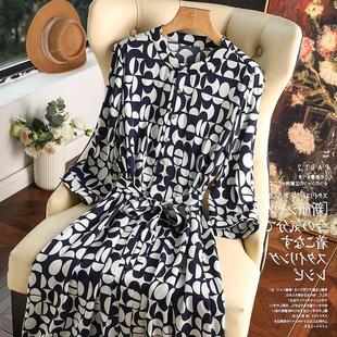 品牌专柜高端女装外贸清仓气质真丝桑蚕丝连衣裙女2025新款时尚