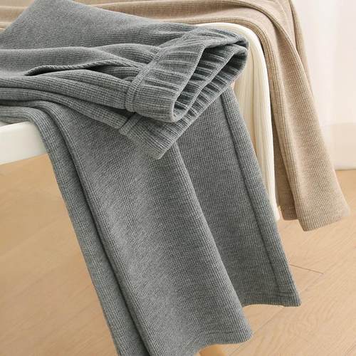 品牌专柜高端外贸女装阔腿裤！修饰一切腿型！针织长裤女小个子厚