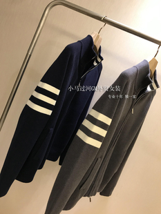 外套 休闲毛衣开衫 品质绝绝子 轻奢柔暖有型拼色条纹立领男士