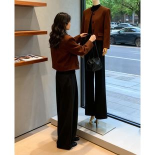 2025秋冬款小个子毛呢大衣女短款高级感小香风百搭手呢外套女