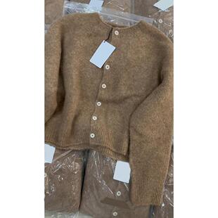 毛衣外套女 洋气羊绒针织开衫 原物CHAO级推荐 早秋软糯浣熊绒时尚