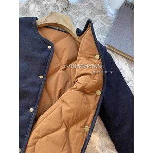 正反两穿 小太阳锁色棉服牛仔外套女 钱买两件 花一件