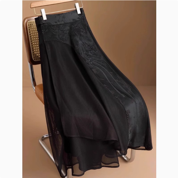 请果断收，秒收！搭配度狂高新中式网纱刺绣半身裙女国风马面裙