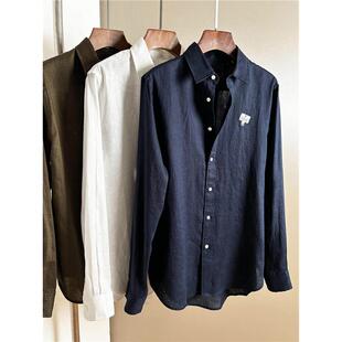 柜子货 非市场普通版~亚麻老钱风春夏款100亚麻衬衫