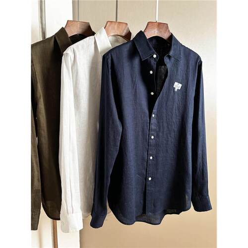 柜子货 非市场普通版~亚麻老钱风春夏款100亚麻衬衫