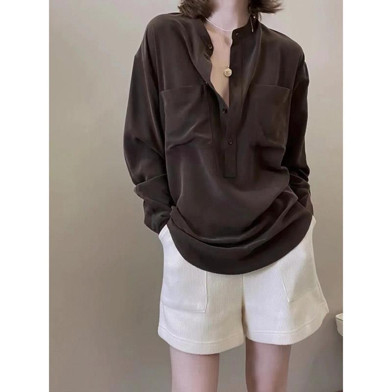 捡漏~轻熟风港味复古气质重磅真丝衬衫设计感小众法式上衣女
