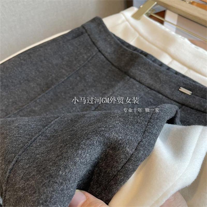 gao级、通勤、时髦！腿长一米八~秋冬毛呢中缝显瘦高腰直筒微喇裤