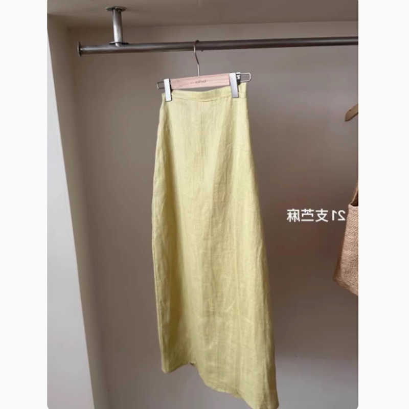 牛X货 巨炸裂！奶黄包 舒适休闲半身裙松紧腰A字遮胯直筒中长裙女