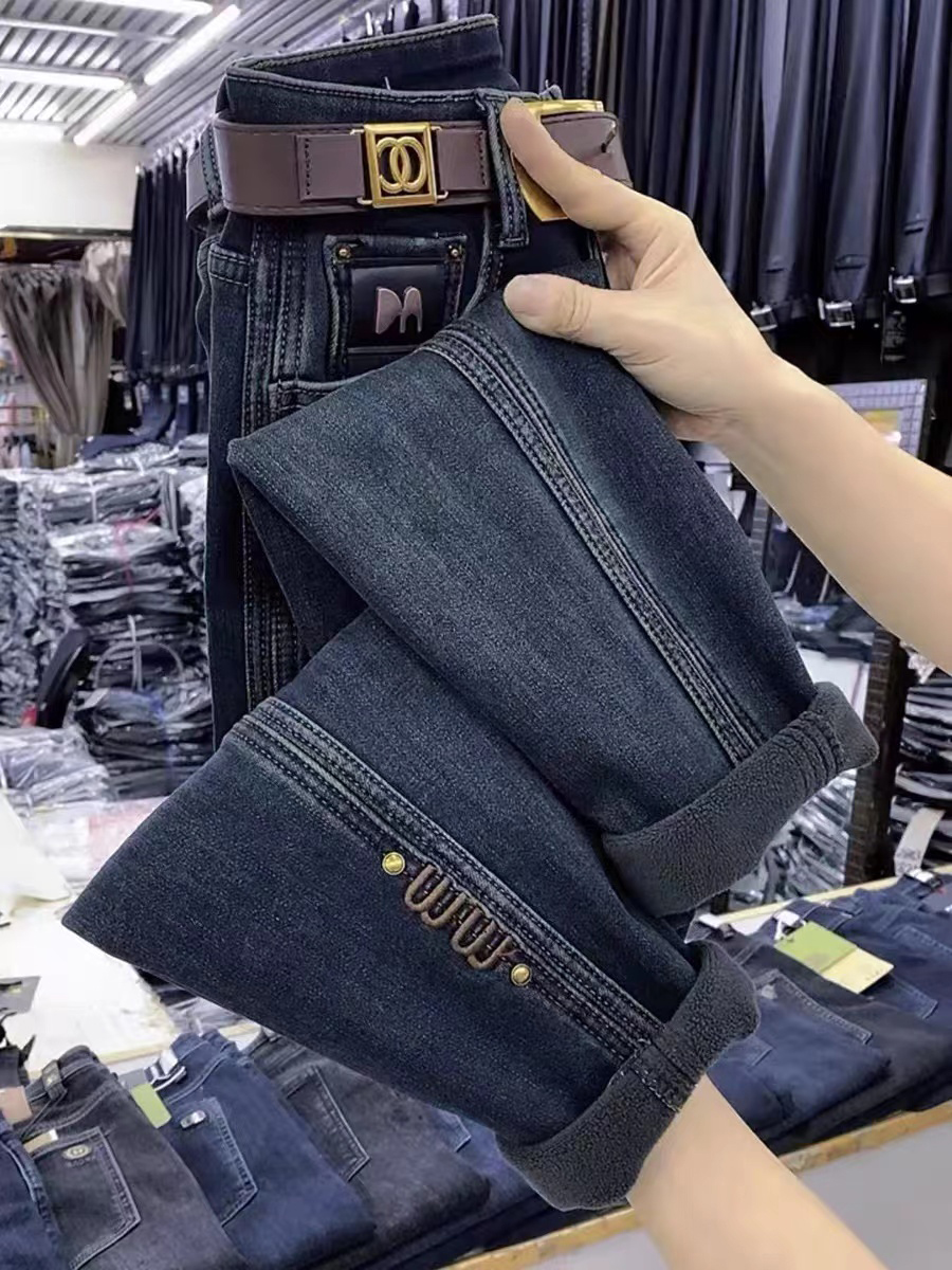 品牌折扣店商场外贸清仓小个子高腰显瘦九分牛仔老爹萝卜哈伦裤女