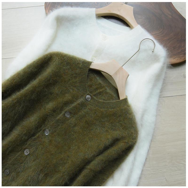 本期TOP.1推荐！山羊绒浓密250g拉绒拉毛开衫针织羊绒衫毛衣女