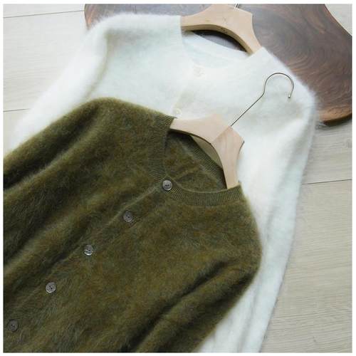 本期TOP.1推荐！山羊绒浓密250g拉绒拉毛开衫针织羊绒衫毛衣女