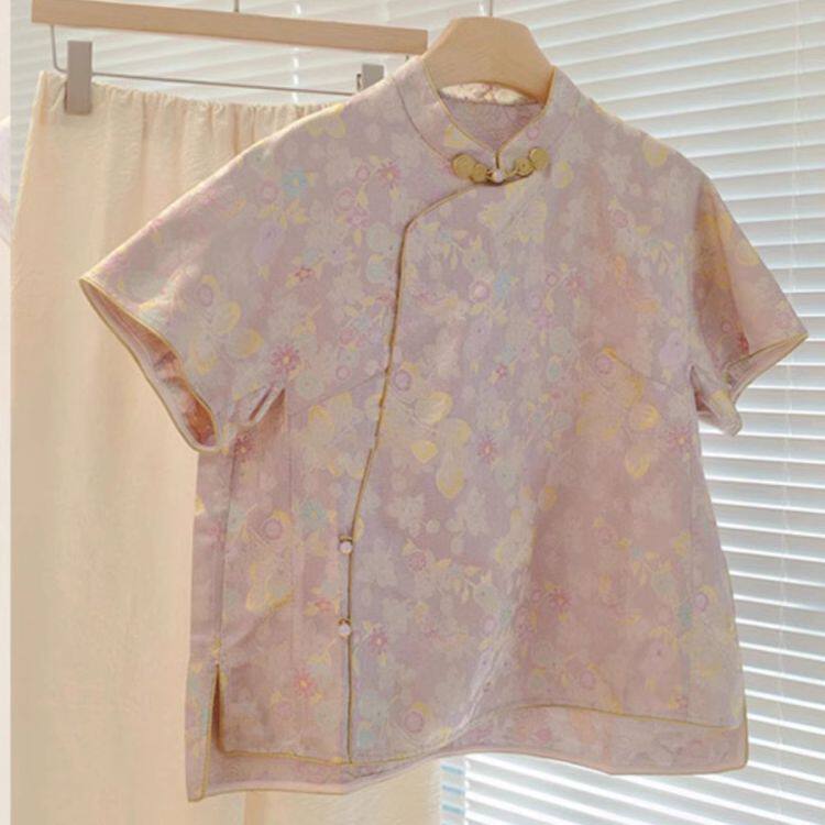 衬衫2026年夏季清冷感唐装超好看短袖上衣女