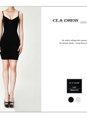 外贸原单夏款深V领吊带包臀连衣裙超性感修身内搭夜店装