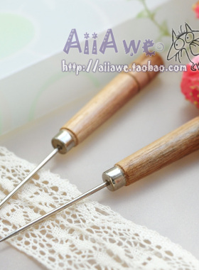 缝纫手工专用木柄锥子千枚通定位钻子DIY拼布配件工具办公钻孔器