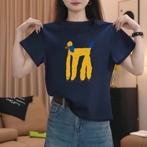 短袖T恤女夏季韩系卡通印花宽松