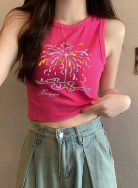 运动辣妹短款修身背心女夏季
