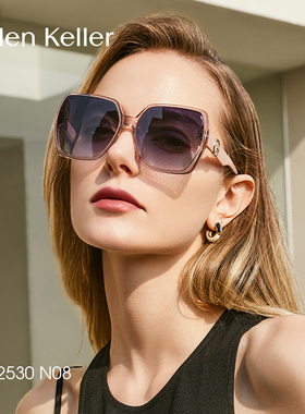 海伦凯勒时尚太阳眼镜女型趣黑白镜修颜百搭防紫外线墨镜H2530
