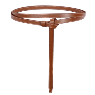 细腰带女真皮夏季双圈打结装饰配连衣裙子收腰配饰时尚百搭小皮带