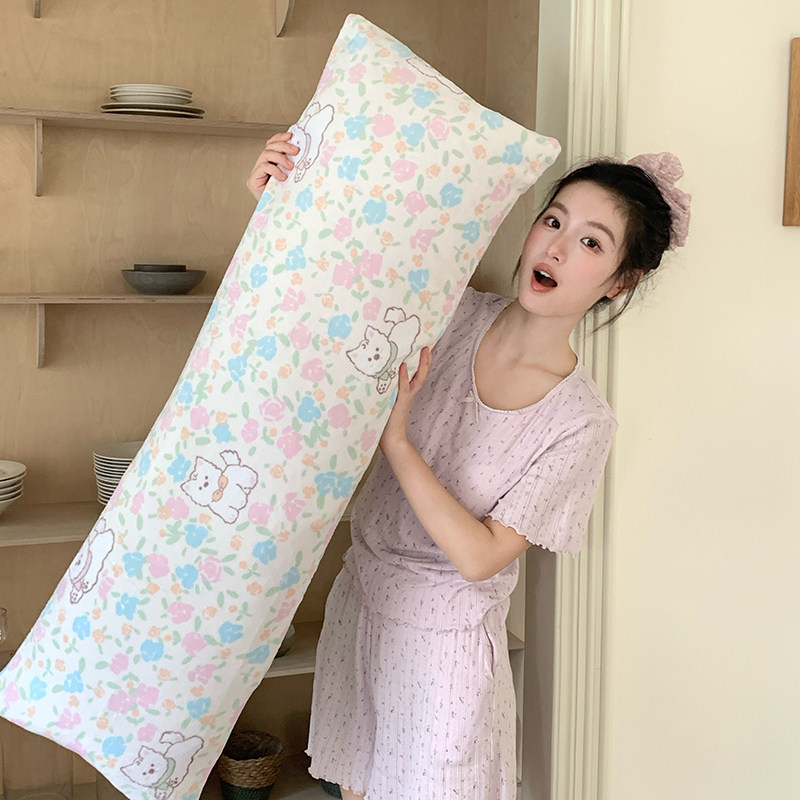 花田小汐 秋冬抱睡枕牛奶绒长条抱枕法兰绒珊瑚绒侧睡夹腿双人枕图片