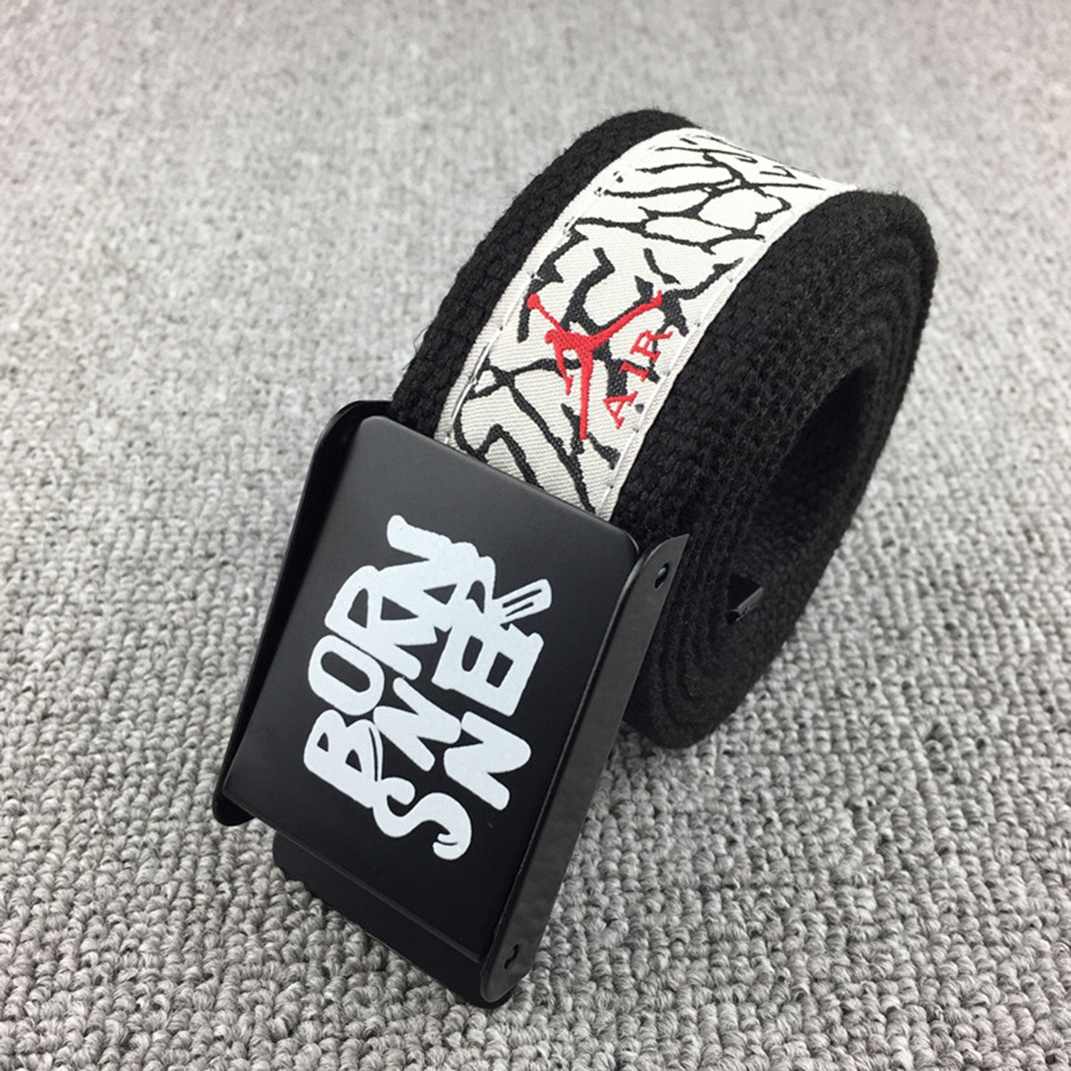 男士简约帆布腰带年轻人无孔自动扣裤带学生潮流百搭休闲尼龙皮带