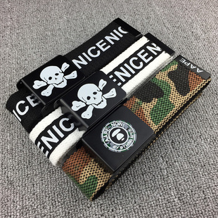 帆布腰带男款潮ins风牛仔裤带年轻人韩版简约百搭时尚平滑扣皮带