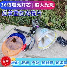 36核激光炮灯头强光超亮大光斑16核聚光远射12V外接电瓶户外钓鱼