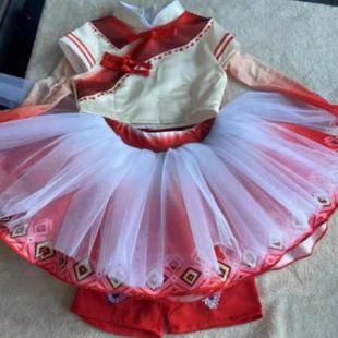 灯火儿童演出服第十二届小荷风采女童蓬蓬纱裙中国风红灯笼舞蹈服