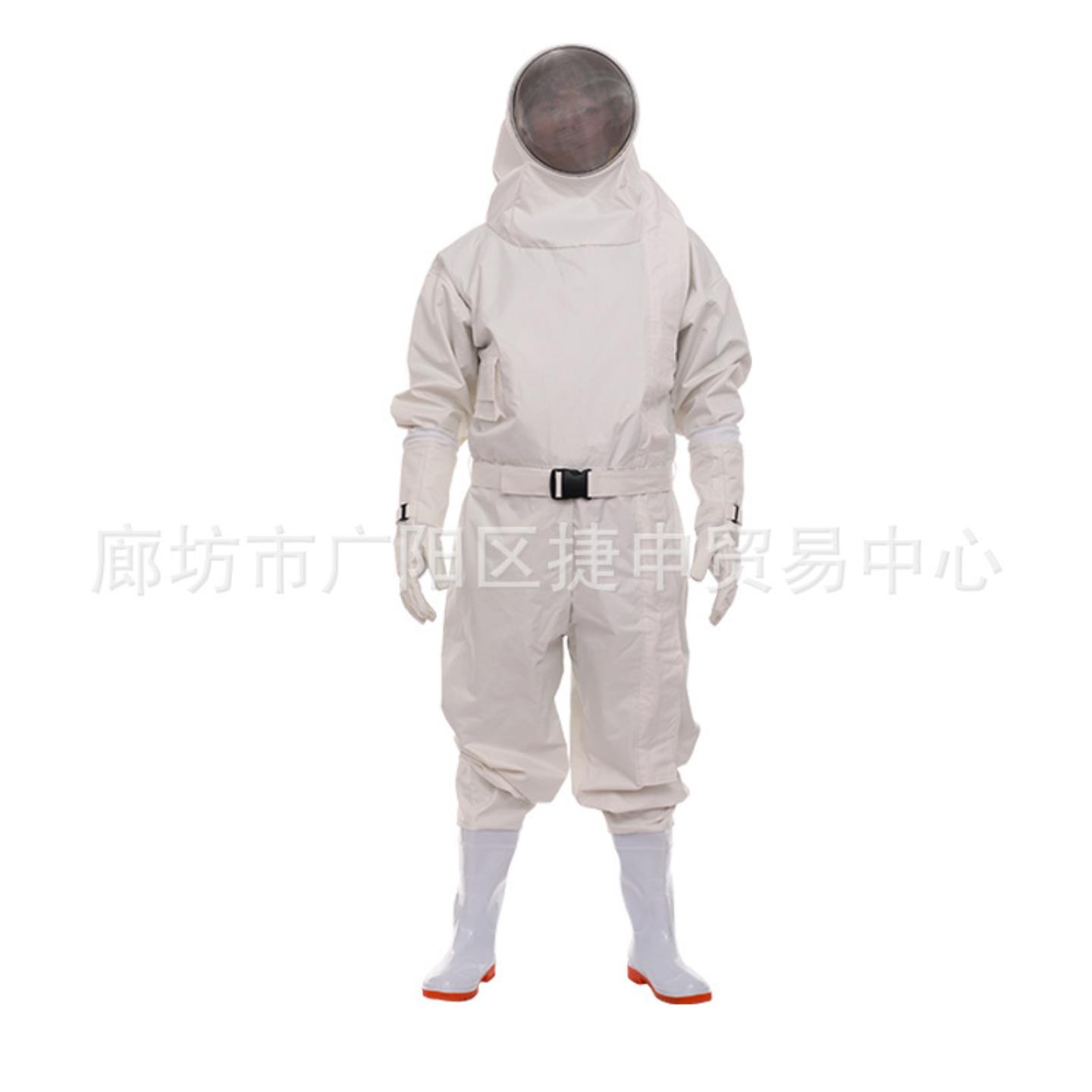 全身连体式防蜂服防割防穿刺抓蜂防护服消防员防蜂衣红色防蜂服