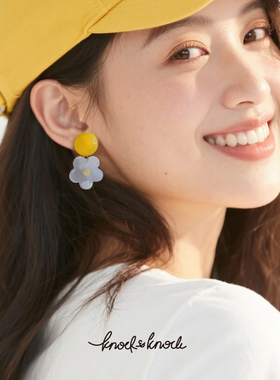 日系甜美小清新新款耳环独特黄色无耳洞蚊香盘耳夹银耳钉防敏耳饰
