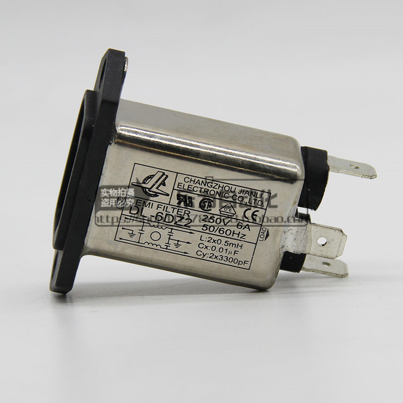 DL-6DZ2 单相电源滤波器 250VAC 6A 50/60Hz 插座式 坚力滤波器