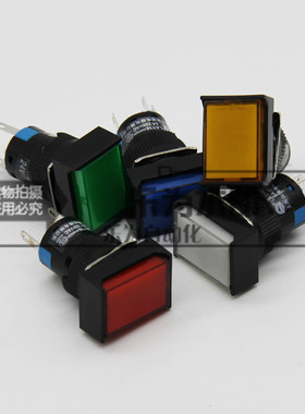 LAY16 J-11D LAY16系列红色、绿色带灯按钮 矩形瞬动按钮 AC/DC24