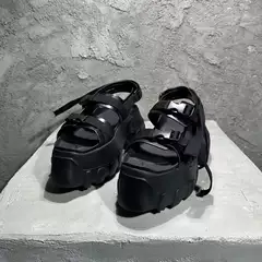 Japanese-Style Dark Summer Platform Sandals with Ultra-Thick Soles, Height-Increasing Retro Roman Sandals, Octopus Sole Unisex Platform Beach Shoes