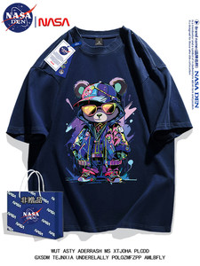 NASA联名美式重磅纯棉短袖T恤男女款夏季潮流时尚宽松百搭五分袖