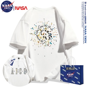 简约宽松百搭五分袖 夏季 T恤男女款 NASA联名日系休闲重磅纯棉短袖