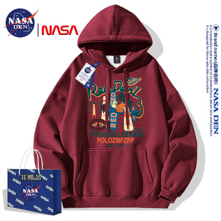 NASA联名秋冬时尚 印花连帽卫衣oversize男女百搭宽松秋冬上衣 美式