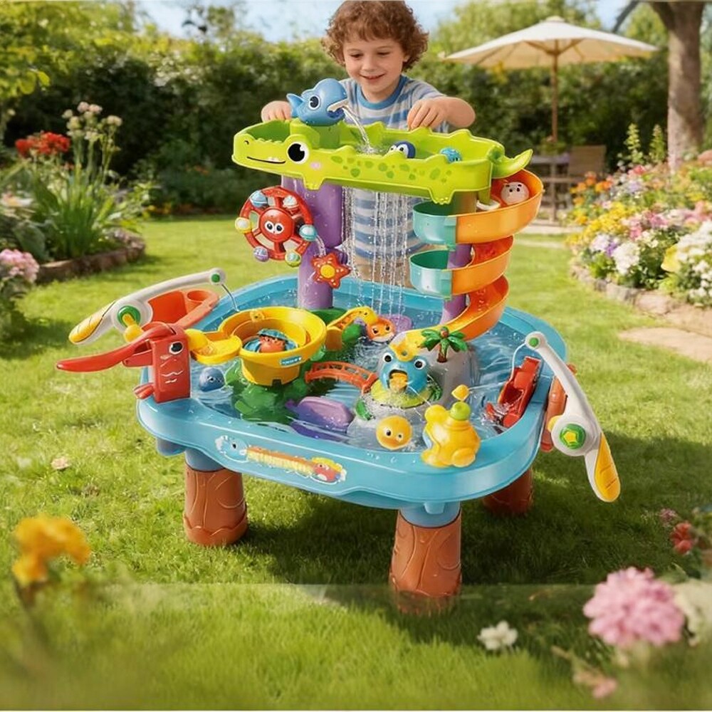 山姆代购费乐萌宠嬉水戏水乐园瀑布桌电动循环沙水儿童玩具室内外