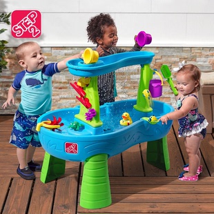 美国step2正品儿童戏水桌玩水池玩沙台室内户外网红水上沙滩玩具