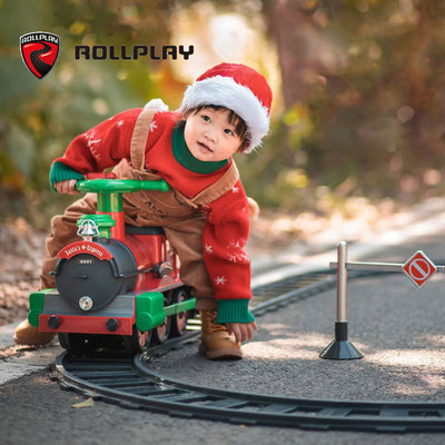 rollplay儿童轨道电动小火车