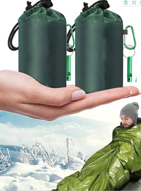 亚马逊爆款急救睡袋保温毯26微米橙色PE镀铝膜野营求生应急户外