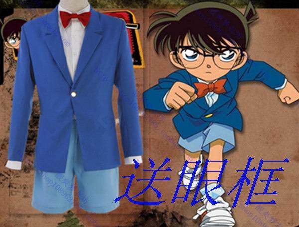 名侦探cos柯南衣服基德蓝色制服动漫cosplay服装男儿童_虎窝淘