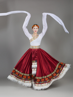 24新款 演出服上衣练功服 艺考藏族舞蹈练习裙半身裙藏族水袖