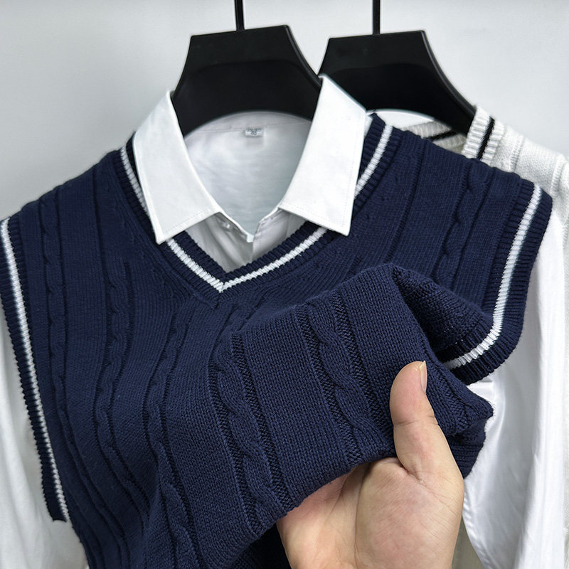 春秋季男士麻花扭花毛衣背心马甲针织衫V领无袖坎肩青年外套潮流,男装,背心,淘宝优惠券,粉丝福利购,淘宝优惠卷