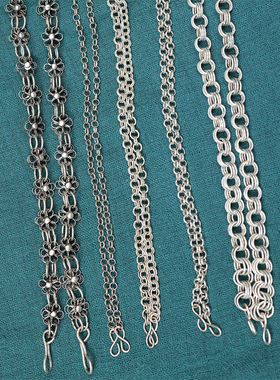 民族风苗银仿古做旧项链梅花链子