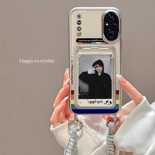 200pro magic7 荣耀70女60se防摔x50新款 6pro畅玩50卡包x60i全包 80手机壳新款 小狗字母带挂绳适用荣耀300