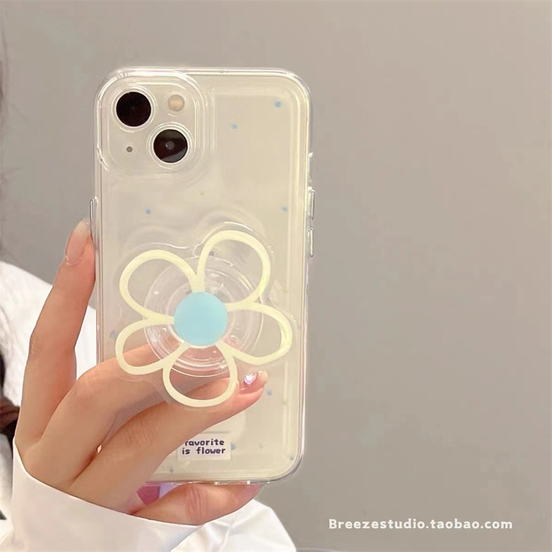 小清新透明花朵带支架适用oppo Find x8/findx7/x5/x3/findx6pro手机壳K12plus/k11x女透明k9个性k10新款