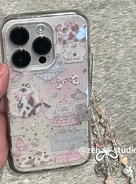 可爱细闪猫咪蛋糕小狗IMD适用苹果17手机壳mate华为p80 nova14小米15/k80/note15可爱oppo reno荣耀400女vivo