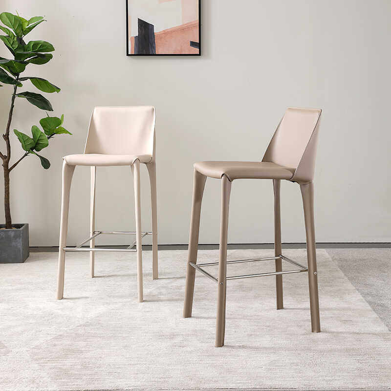 意式极简马鞍皮吧椅工业风酒吧高脚凳设计师家用轻奢咖啡厅吧台椅,住宅家具,家用高脚椅,淘宝优惠券,粉丝福利购,淘宝优惠卷