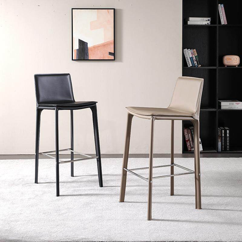 设计师极简马鞍皮吧台椅酒店前台酒吧高脚凳吧凳家用岛台椅子吧椅,住宅家具,家用高脚椅,淘宝优惠券,粉丝福利购,淘宝优惠卷